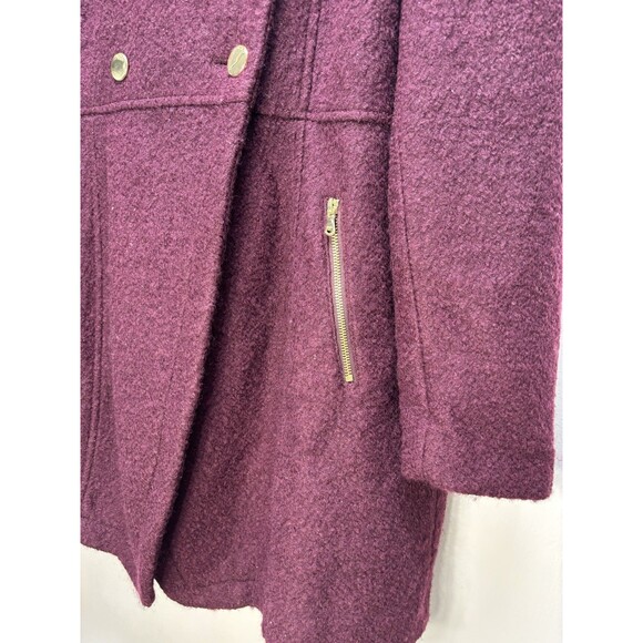 Guess Women’s Wool Coat Red Wine Double Breasted Walder Buttons Lined Long Sz XL - Picture 3 of 15